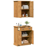 vidaXL Badkamermeubel Set met plank VIGO 2 pcs Bruin en Honingbruin
