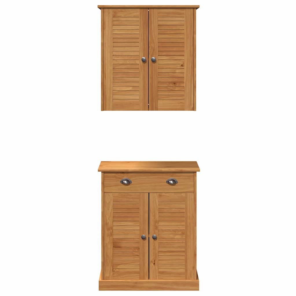 vidaXL Badkamermeubel Set met plank VIGO 2 pcs Bruin en Honingbruin