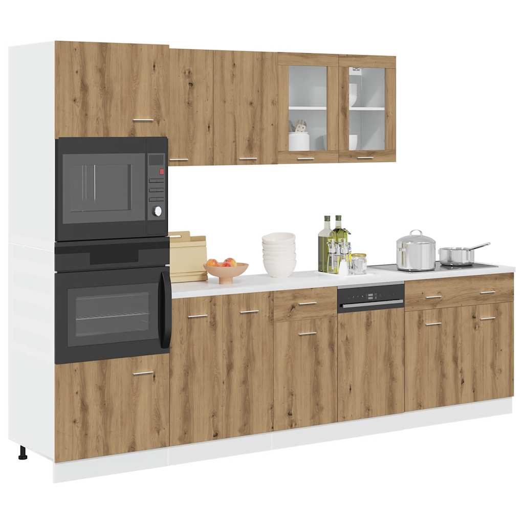 vidaXL 7-delige Keukenkastenset Lyon bewerkt hout wit