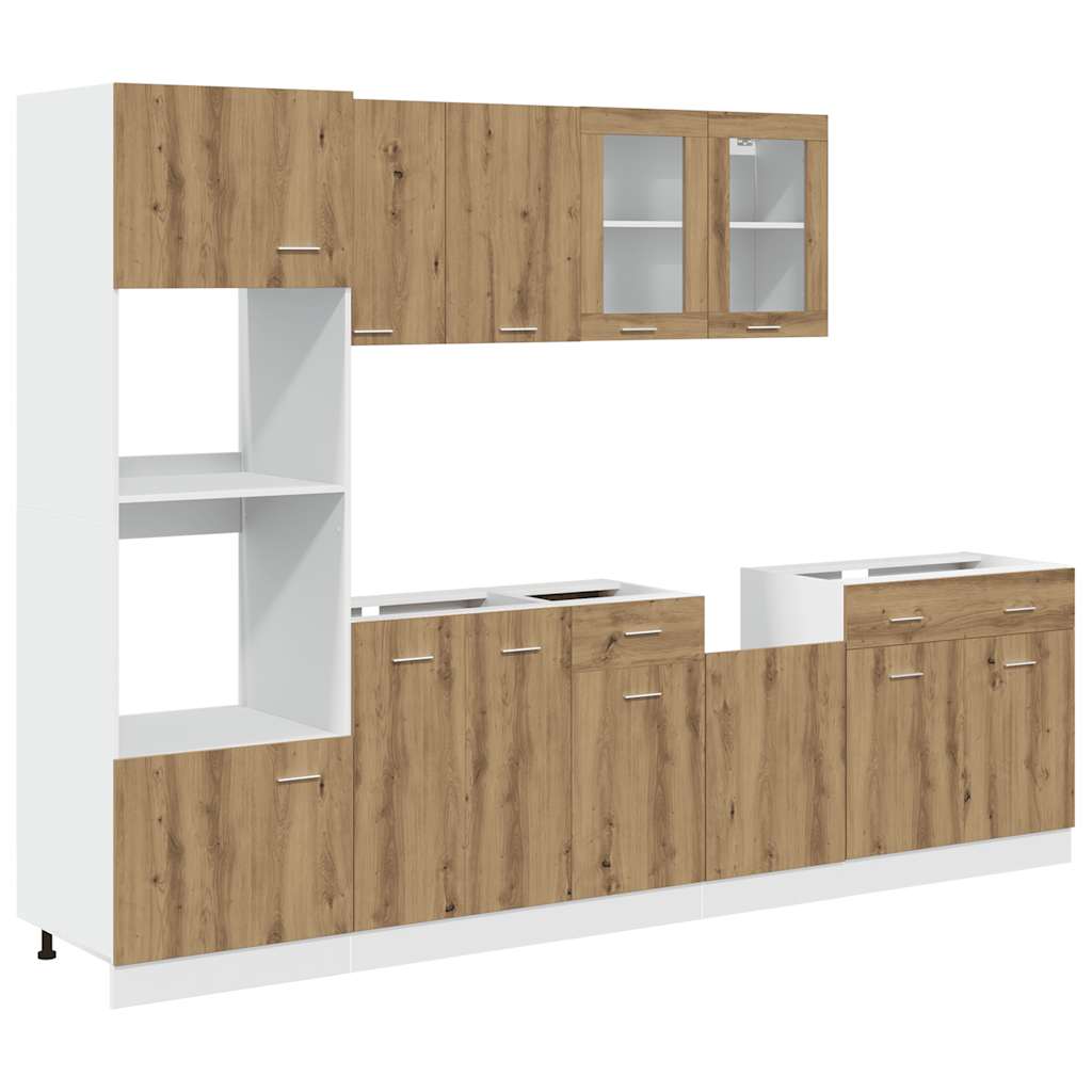 vidaXL 7-delige Keukenkastenset Lyon bewerkt hout wit