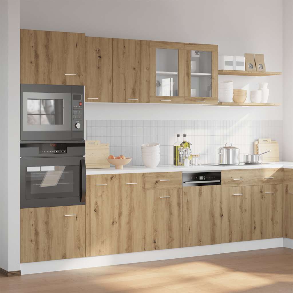 vidaXL 7-delige Keukenkastenset Lyon bewerkt hout wit