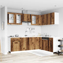 vidaXL 11-Piece Kitchen Cabinet Set Lyon Engineered Wood Old Wood Colour