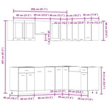 vidaXL 11-Piece Kitchen Cabinet Set Lyon Engineered Wood Old Wood Colour