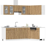 vidaXL 11-Piece Kitchen Cabinet Set Lyon Engineered Wood Old Wood Colour