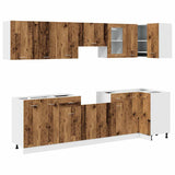 vidaXL 11-Piece Kitchen Cabinet Set Lyon Engineered Wood Old Wood Colour