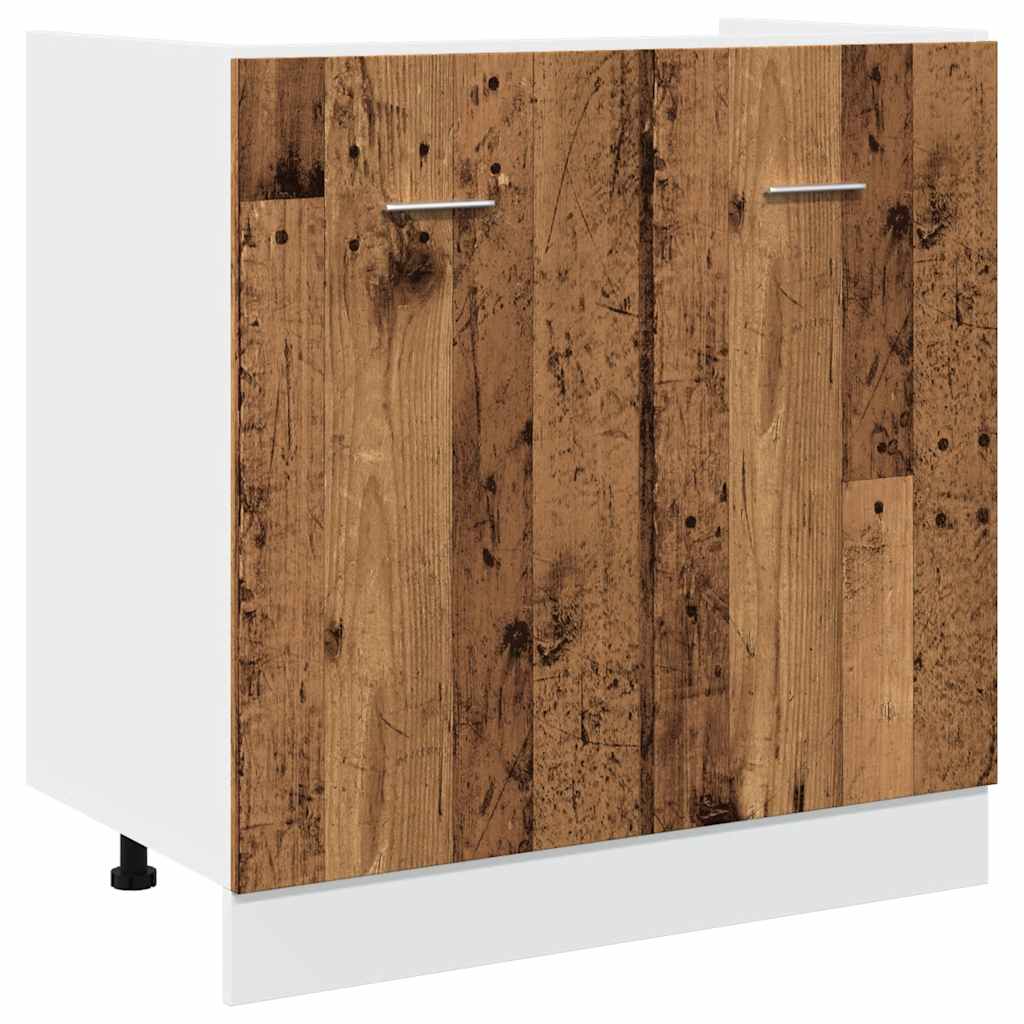 vidaXL 11-Piece Kitchen Cabinet Set Lyon Engineered Wood Old Wood Colour