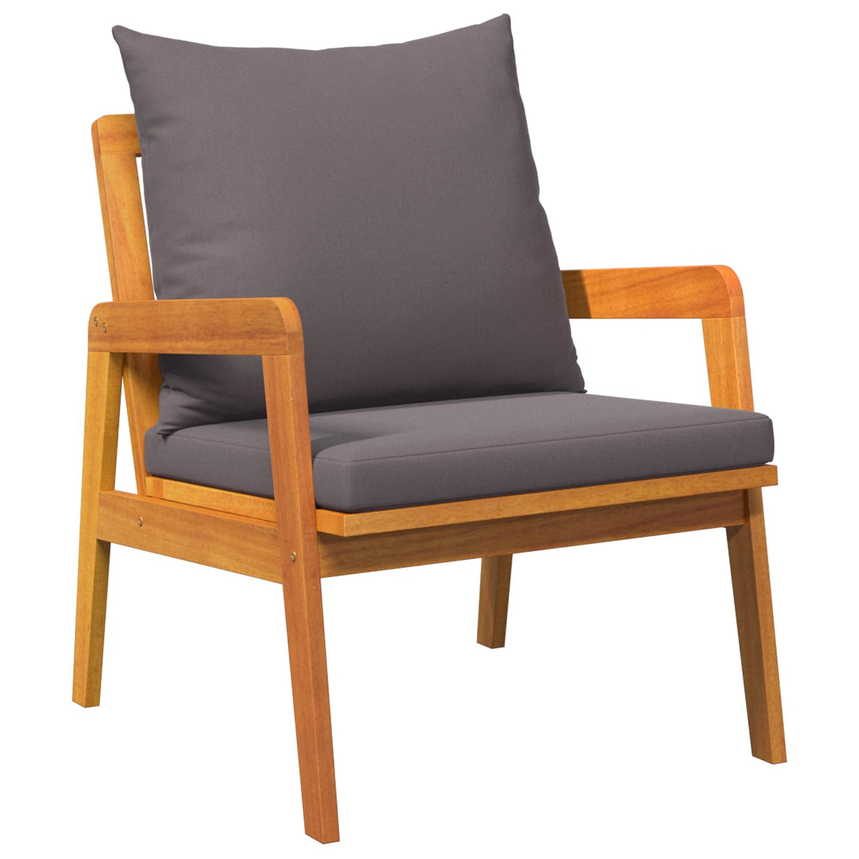vidaXL Bistroset met kussen 4 pcs Bruin en Crème Massief Acacia Hout