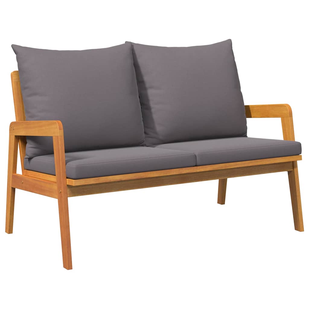 vidaXL Bistroset met kussen 4 pcs Bruin en Crème Massief Acacia Hout
