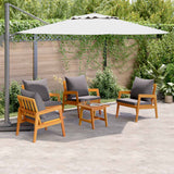 vidaXL Bistroset met kussen 4 pcs Bruin en Crème Massief Acacia Hout