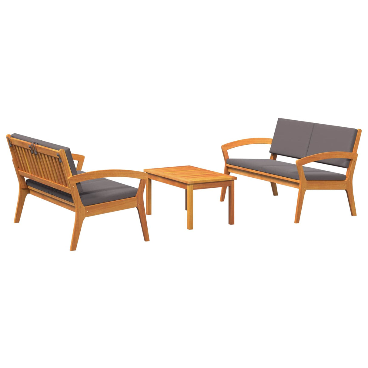 vidaXL Bistroset met kussen 4 pcs Bruin Polyester