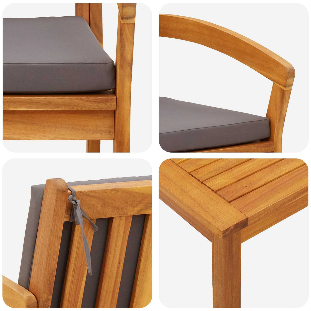 vidaXL Bistroset met kussen 4 pcs Bruin Polyester