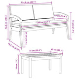 vidaXL Bistroset met kussen 4 pcs Bruin Polyester