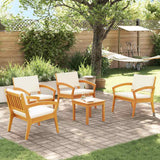 vidaXL Bistroset met kussen 4 pcs Bruin Polyester