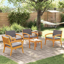 vidaXL Bistroset met kussen 4 pcs Bruin Polyester