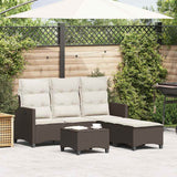 vidaXL 3-delige Tuinbankstel met kussens L-vormig poly rattan zwart