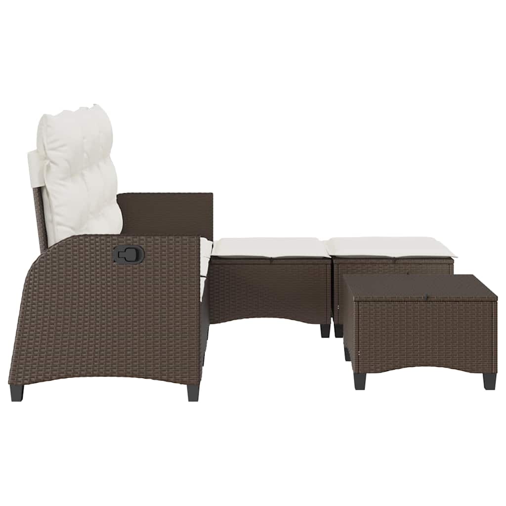 vidaXL 3-delige Tuinbankstel met kussens L-vormig poly rattan zwart