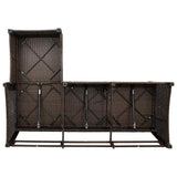 vidaXL 3-delige Tuinbankstel met kussens L-vormig poly rattan zwart