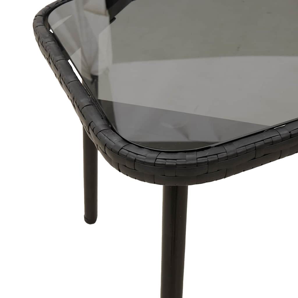 vidaXL Garden Dining Set with cushions 2 pcs Black poly rattan