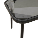 vidaXL Garden Dining Set with cushions 2 pcs Black poly rattan