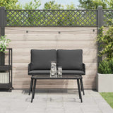 vidaXL Garden Dining Set with cushions 2 pcs Black poly rattan