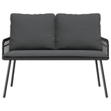 vidaXL Garden Dining Set with cushions 2 pcs Black poly rattan