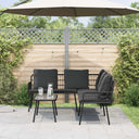 vidaXL Garden Bench Set with cushion 2 pcs Black poly rattan