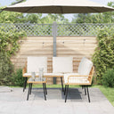 vidaXL Garden Bench Set with cushion 2 pcs Black poly rattan