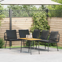 vidaXL Garden Bench Set 2 pcs Black poly rattan