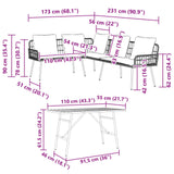 vidaXL Garden Bench Set 2 pcs Black poly rattan