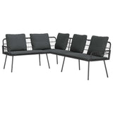 vidaXL Garden Bench Set 2 pcs Black poly rattan