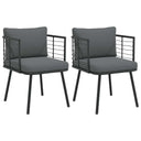 vidaXL Garden Dining Chairs 2 pcs with cushions poly rattan black