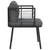 vidaXL Garden Dining Chairs 2 pcs with cushions poly rattan black
