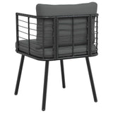 vidaXL Garden Dining Chairs 2 pcs with cushions poly rattan black