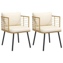 vidaXL Garden Dining Chairs 2 pcs with cushions poly rattan black