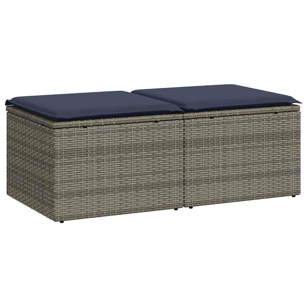 vidaXL 2-delige Loungeset met kussens poly rattan acacia zwart