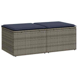 vidaXL 2-delige Loungeset met kussens poly rattan acacia zwart