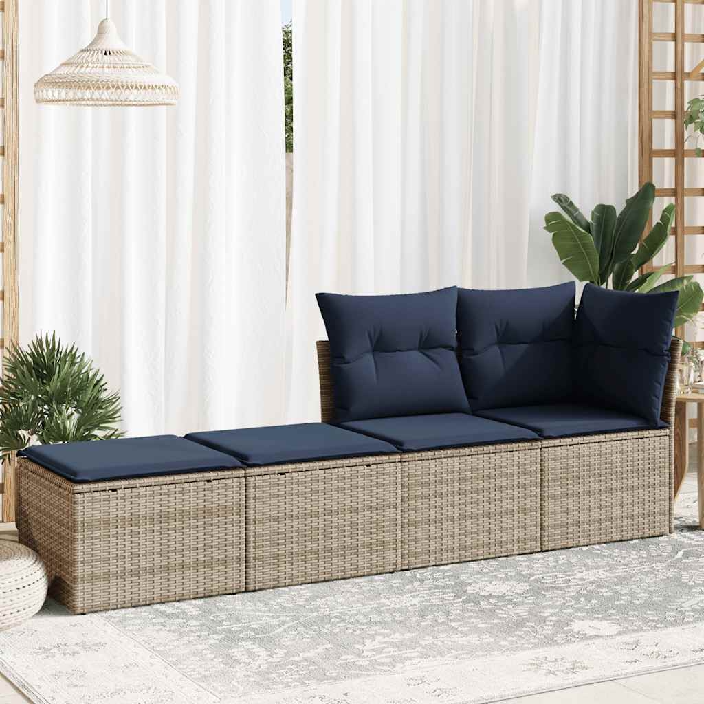 vidaXL 2-delige Loungeset met kussens poly rattan acacia zwart