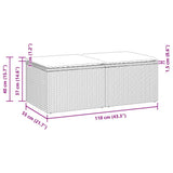 vidaXL 2-delige Loungeset met kussens poly rattan acacia zwart