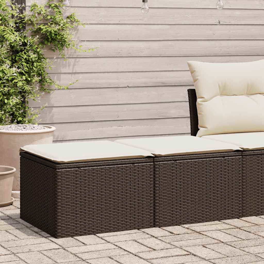 vidaXL 2-piece Lounge Set with Cushions Poly Rattan Acacia Black