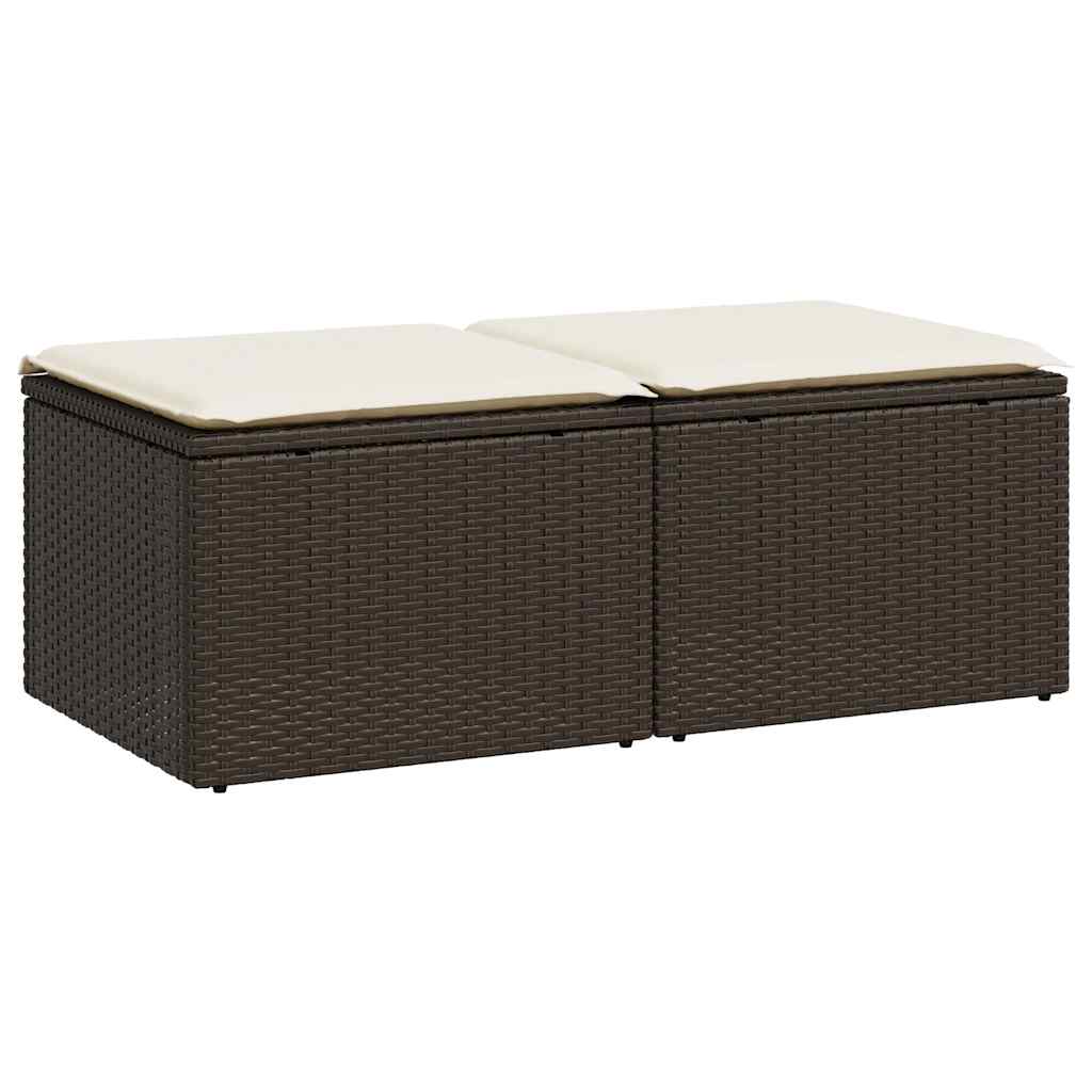 vidaXL 2-piece Lounge Set with Cushions Poly Rattan Acacia Black