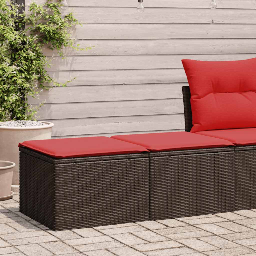 vidaXL 2-delige Loungeset met kussens poly rattan acacia zwart
