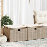 vidaXL 2-delige Loungeset met kussens poly rattan acacia zwart