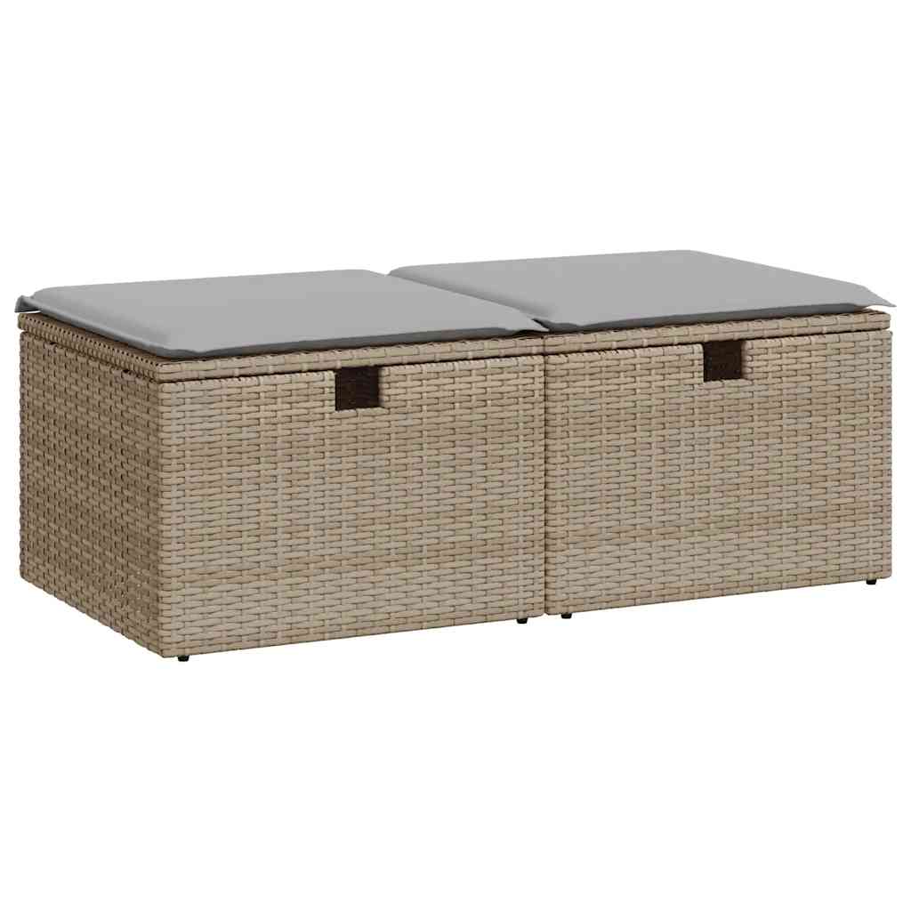 vidaXL 2-delige Loungeset met kussens poly rattan acacia zwart