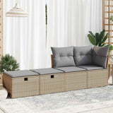 vidaXL 2-delige Loungeset met kussens poly rattan acacia zwart