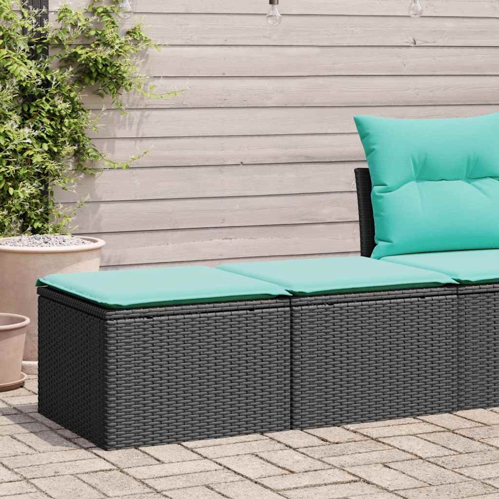vidaXL 2-Piece Lounge Set with Cushions Poly Rattan Acacia Black