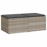 vidaXL 2-delige Loungeset met kussens poly rattan acacia zwart