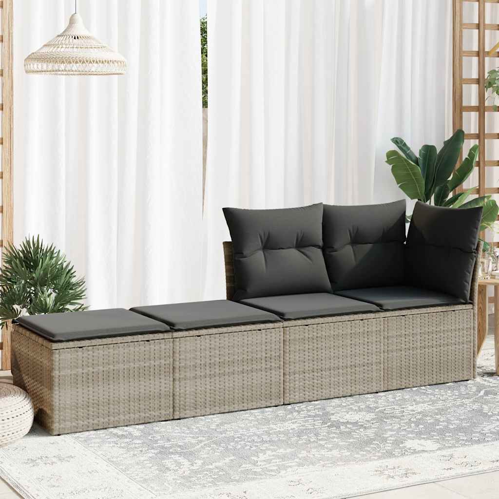 vidaXL 2-delige Loungeset met kussens poly rattan acacia zwart