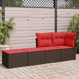 vidaXL 2-Piece Lounge Set with Cushions Poly Rattan Acacia Black