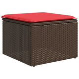vidaXL 2-Piece Lounge Set with Cushions Poly Rattan Acacia Black
