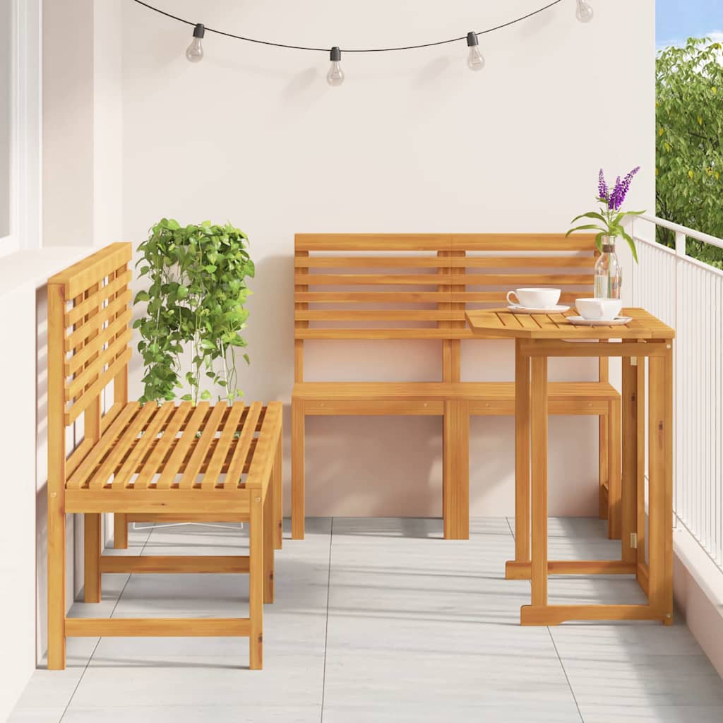 vidaXL Tuin Bistro Set 3 pcs Bruin Massief Acacia Hout